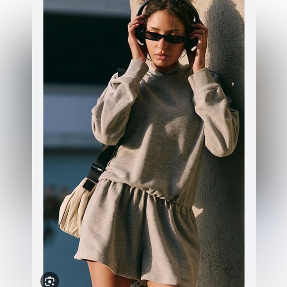 Free people movement gray such a flirt romper small nwot - Picture 1 of 4